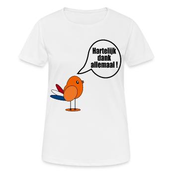 Néerlandais. Merci beaucoup. - T-shirt respirant Femme - blanc - Devant - AI Model Female 172 dark (172cm)