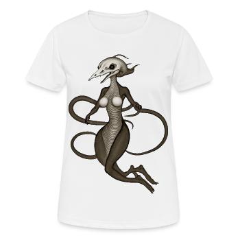 BUG #12 - dark hell - T-shirt respirant Femme - blanc - Devant - AI Model Female 172 dark (172cm)