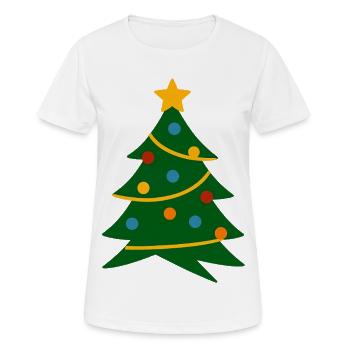 Festlicher Baum mit Girlanden - Frauen T-Shirt atmungsaktiv - Weiß - Vorne - AI Model Female 172 dark (172cm)