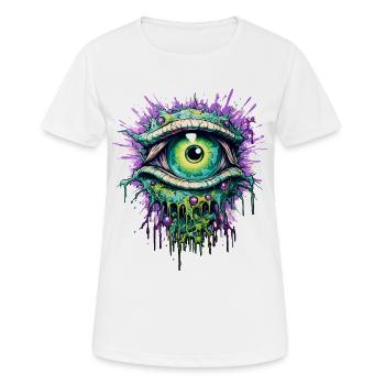 Psychedelic Eye, Voyage coloré LSD Drogues - T-shirt respirant Femme - blanc - Devant - AI Model Female 172 dark (172cm)