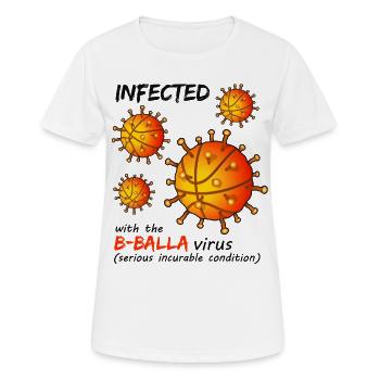 Virus du basket-ball de B-Balla - T-shirt respirant Femme - blanc - Devant - AI Model Female 172 dark (172cm)