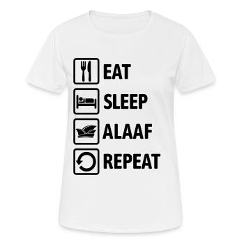 Eat Sleep Alaaf Repeat - Carnival, Shrovetide - Women's Breathable T-Shirt - white - Front - AI Model Female 172 dark (172cm)