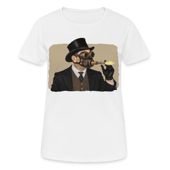 SECRET AGENT - steam punk'n'roll - T-shirt respirant Femme - blanc - Devant - AI Model Female 172 dark (172cm)
