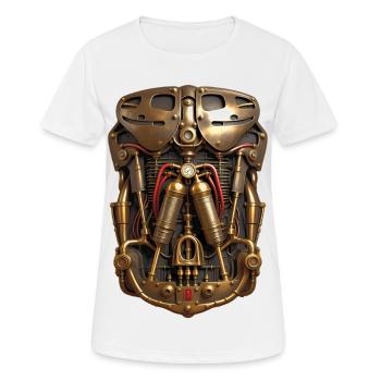 CYBORG ARMOR - steam punk'n'roll - T-shirt respirant Femme - blanc - Devant - AI Model Female 172 dark (172cm)