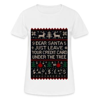 Vilain Noël Cher Père Noël Carte de Crédit - T-shirt respirant Femme - blanc - Devant - AI Model Female 172 dark (172cm)