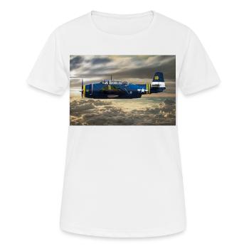 TBF Avenger - Frauen T-Shirt atmungsaktiv - Weiß - Vorne - AI Model Female 172 dark (172cm)