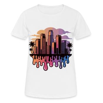 Chutes de la ligne d’horizon en pente - T-shirt respirant Femme - blanc - Devant - AI Model Female 172 dark (172cm)