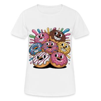 Troupe hétéroclite de donuts - T-shirt respirant Femme - blanc - Devant - AI Model Female 172 dark (172cm)