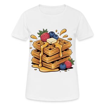 Fruchtige Waffelkunst - Frauen T-Shirt atmungsaktiv - Weiß - Vorne - AI Model Female 172 dark (172cm)