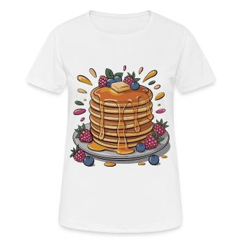 Crêpes au sirop avec des baies - T-shirt respirant Femme - blanc - Devant - AI Model Female 172 dark (172cm)