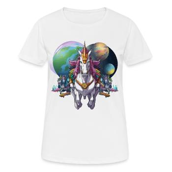 Héros Cheval Mech Galactique - T-shirt respirant Femme - blanc - Devant - AI Model Female 172 dark (172cm)