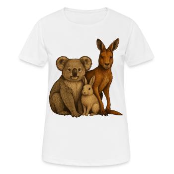 Koala Känguru Kaninchen - Frauen T-Shirt atmungsaktiv - Weiß - Vorne - AI Model Female 172 dark (172cm)