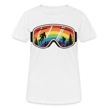 Ski Goggles Rainbow Mountain - Women's Breathable T-Shirt - white - Front - AI Model Female 172 dark (172cm)