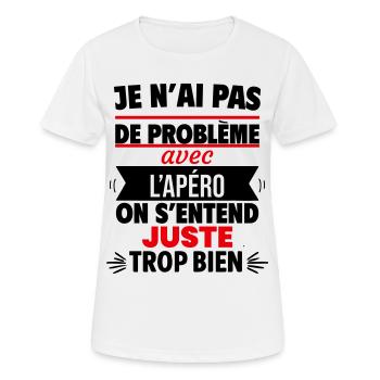 Nur mit Aperitif-Humor - Frauen T-Shirt atmungsaktiv - Weiß - Vorne - AI Model Female 172 dark (172cm)