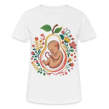 Fruit de la vie : Ventre de fleur - T-shirt respirant Femme - blanc - Devant - AI Model Female 172 dark (172cm)
