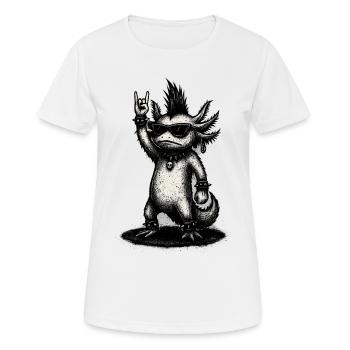 Punk Rock Axolotl avec Mohawk - T-shirt respirant Femme - blanc - Devant - AI Model Female 172 dark (172cm)