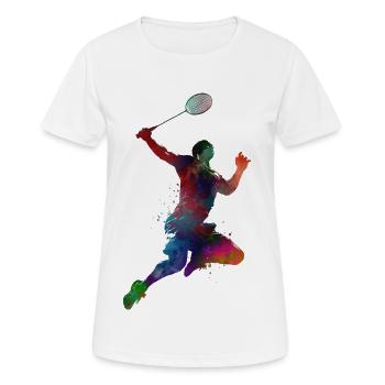 Badminton-Sportkunst #badminton - Frauen T-Shirt atmungsaktiv - Weiß - Vorne - AI Model Female 172 dark (172cm)