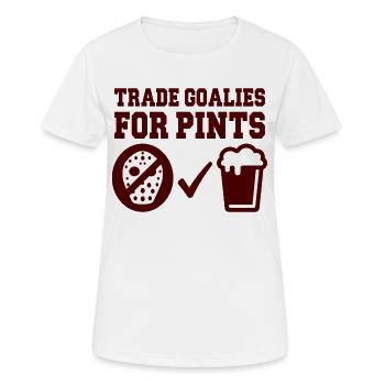 Trade Goalies for Pints Eishockey Humor - Women's Breathable T-Shirt - white - Front - AI Model Female 172 dark (172cm)