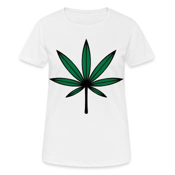 Cannabis / Marijuana / Hemp Leaf (2C) - Women's Breathable T-Shirt - white - Front - AI Model Female 172 dark (172cm)