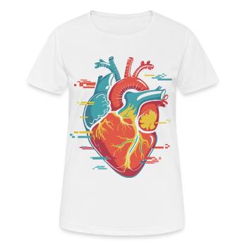 Farbherz im Wirbel - Frauen T-Shirt atmungsaktiv - Weiß - Vorne - AI Model Female 172 dark (172cm)
