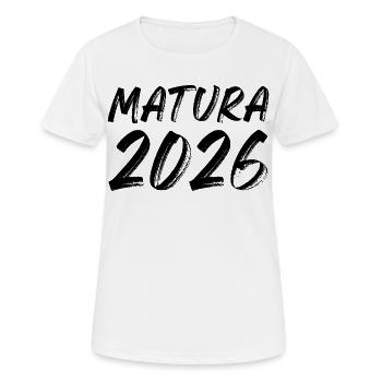 Maturité 2026 - T-shirt respirant Femme - blanc - Devant - AI Model Female 172 dark (172cm)