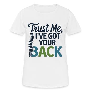 Lizenzierte professionelle Wirbelsäulen-Ausrichtung von DC - Frauen T-Shirt atmungsaktiv - Weiß - Vorne - AI Model Female 172 dark (172cm)