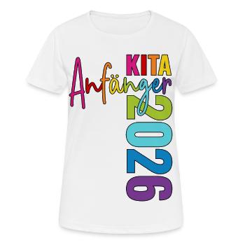 Kita Anfänger 2026 - Frauen T-Shirt atmungsaktiv - Weiß - Vorne - AI Model Female 172 dark (172cm)
