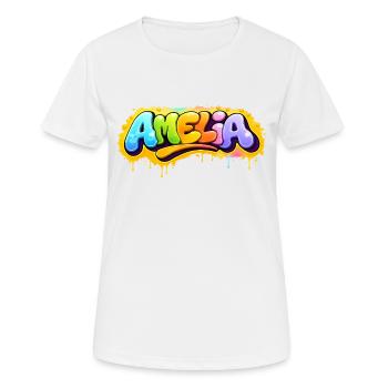 Graffiti Amelia Name Geschenk Ideal Druckbare Su - Frauen T-Shirt atmungsaktiv - Weiß - Vorne - AI Model Female 172 dark (172cm)