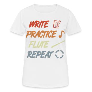 Write Practice Flute Repeat - Frauen T-Shirt atmungsaktiv - Weiß - Vorne - AI Model Female 172 dark (172cm)