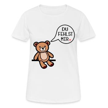 Du fehlst mir - Bär - Frauen T-Shirt atmungsaktiv - Weiß - Vorne - AI Model Female 172 dark (172cm)