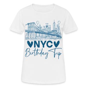 NYC Birthday Trip - Women's Breathable T-Shirt - white - Front - AI Model Female 172 dark (172cm)