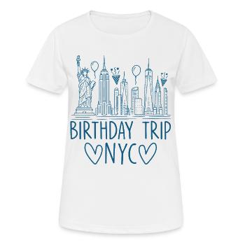 NYC Birthday Trip - Women's Breathable T-Shirt - white - Front - AI Model Female 172 dark (172cm)