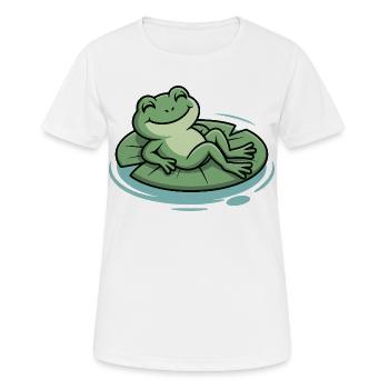 Grenouille de repos sur nénuphar - T-shirt respirant Femme - blanc - Devant - AI Model Female 172 dark (172cm)