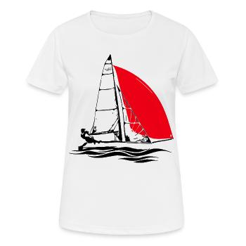 Régate de Voilier Dériveur Jeunesse 29er Voilière - T-shirt respirant Femme - blanc - Devant - AI Model Female 172 dark (172cm)