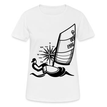 Régate Optimist Opti Voilier pour Enfants - T-shirt respirant Femme - blanc - Devant - AI Model Female 172 dark (172cm)