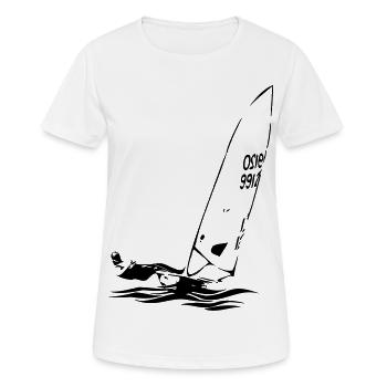 Régate de voilier dériveur laser ILCA Sports de voile - T-shirt respirant Femme - blanc - Devant - AI Model Female 172 dark (172cm)