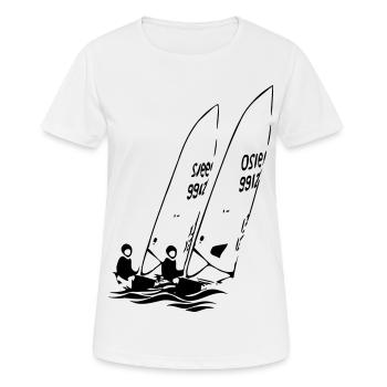 ILCA Laser Sailing dinghies sailboats in the regatta - Women's Breathable T-Shirt - white - Front - AI Model Female 172 dark (172cm)