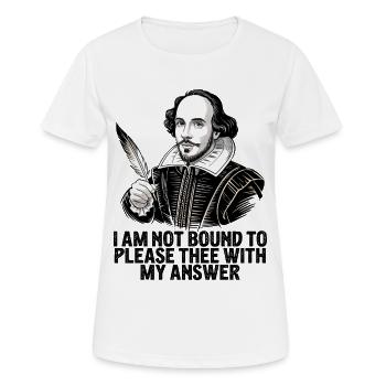 William Shakespeare S’Invite avec ma réponse - T-shirt respirant Femme - blanc - Devant - AI Model Female 172 dark (172cm)