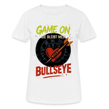 dart valentinstag bullseye, sie bleibt mein - Frauen T-Shirt atmungsaktiv - Weiß - Vorne - AI Model Female 172 dark (172cm)