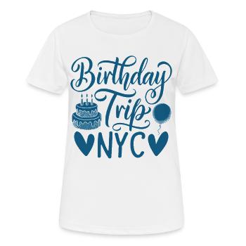 NYC Birthday Trip - Women's Breathable T-Shirt - white - Front - AI Model Female 172 dark (172cm)