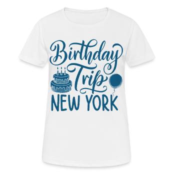NYC Birthday Trip - Women's Breathable T-Shirt - white - Front - AI Model Female 172 dark (172cm)