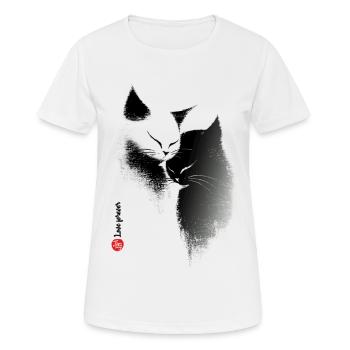 Amour des chats - T-shirt respirant Femme - blanc - Devant - AI Model Female 172 dark (172cm)