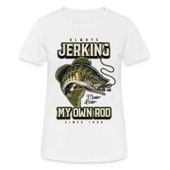 Toujours en train de branler ma canne Pêche amusante Né en 1996 - T-shirt respirant Femme - blanc - Devant - AI Model Female 172 dark (172cm)