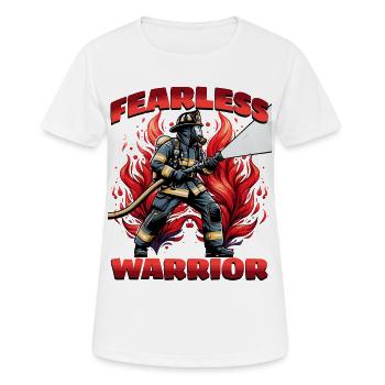 Furchtloser Feuerwehrmann, Feuerwehrheld - Frauen T-Shirt atmungsaktiv - Weiß - Vorne - AI Model Female 172 dark (172cm)