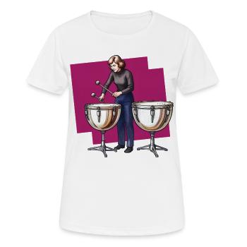 DRUMMER #2 - sound & vision - Women's Breathable T-Shirt - white - Front - AI Model Female 172 dark (172cm)