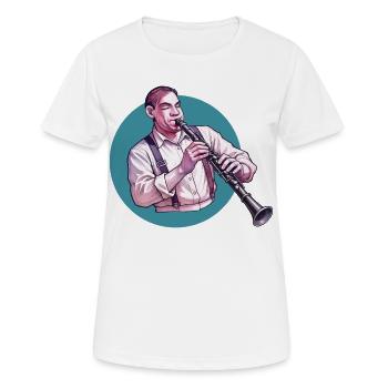 CLARINETIST #2 – Klang & Bild - Frauen T-Shirt atmungsaktiv - Weiß - Vorne - AI Model Female 172 dark (172cm)