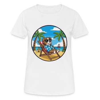 Cool Dog Beach Vacation Summer Vibes - Frauen T-Shirt atmungsaktiv - Weiß - Vorne - AI Model Female 172 dark (172cm)