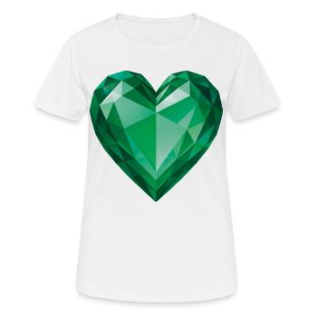 EMERALD HEART – Frieden & Liebe - Frauen T-Shirt atmungsaktiv - Weiß - Vorne - AI Model Female 172 dark (172cm)