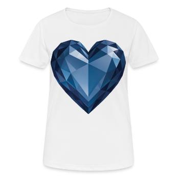 SAPHIR HERZ – Frieden & Liebe - Frauen T-Shirt atmungsaktiv - Weiß - Vorne - AI Model Female 172 dark (172cm)