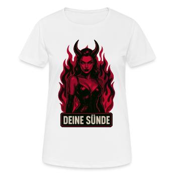 Ton démon du péché, la séduction gothique sombre - T-shirt respirant Femme - blanc - Devant - AI Model Female 172 dark (172cm)